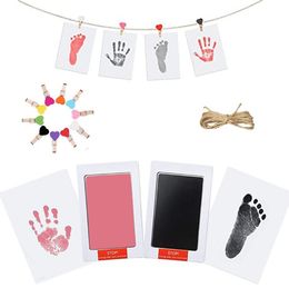 6 Colros pasgeboren baby handafdruk voetafdrukken inkt ambachten veilig niet-giftige diy fotolijst accessoires baby hond poot souvenirs en speelgoed geschenken