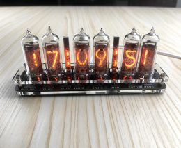 6 chiffres IN14 Nixie Clock Affichage numérique IN-14 GLOW TUBE HORLY W TYPE-C Câble d'alimentation USB W