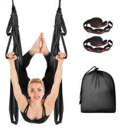 6 Handvatten Antenne Yoga Hangmat Vliegende Schommel Anti-zwaartekracht Yoga Pilates Inversie Oefeningen Apparaat Outdoor Indoor Yoga Swing Riem 240223