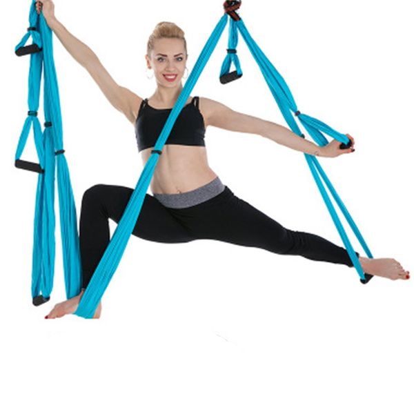 6 poignées anti-gravité Yoga Hamac Yoga Flying Swing Trapeze Pilates Inversion Exercices Appareil Home Gym Fitness Ceinture suspendue Q0219