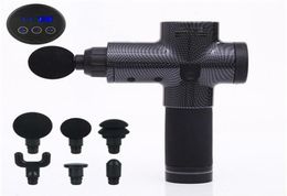 6 Heads 20Speed Electric Warp Film Impact ontspanning Gun Deep Massager Myofascial Physiotherapy Instrument Mute Touch Screen Fasc9341265