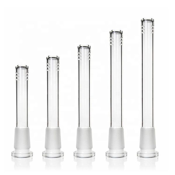 6 agujeros 3 pulgadas-6 pulgadas 18 mm macho a 14 mm hembra Piezas de cachimba de vidrio Accesorios Adaptador reductor de vástago descendente Difundido Tallo descendente para vaso de vidrio Bong de agua