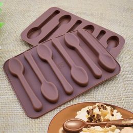 6 Gaten Lepel Vorm Chocoladevormen Non-Stick Siliconen DIY Cake Decoratie Mallen Jelly Ice Bakvorm 3D Candy Mold Tools DBC BH3775