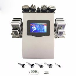 6 In 1 40K Afslanken Ultrasound Cavitatie Vacuüm Radio Frequentie 8 Pads Lipo Laser Slanke Machine