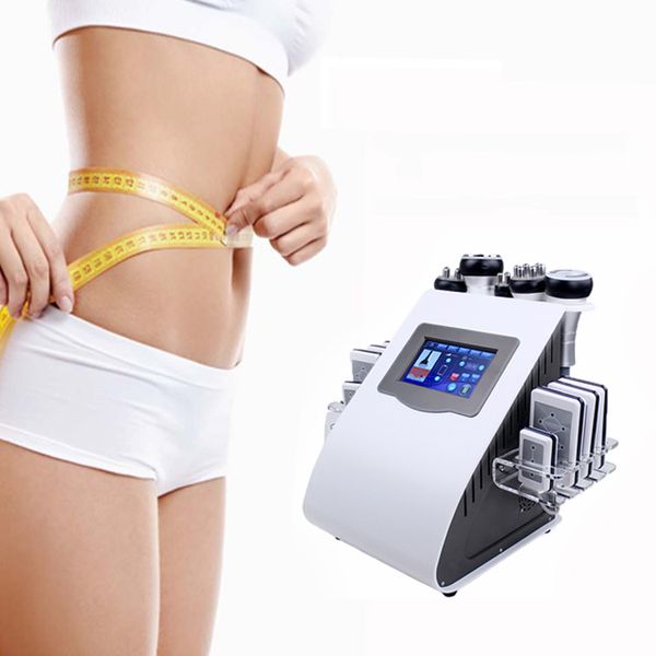 6 en 1 40K équipement de radiofréquence sous vide à cavitation ultrasonique 8 tampons laser lipo amincissant la machine pour un usage domestique