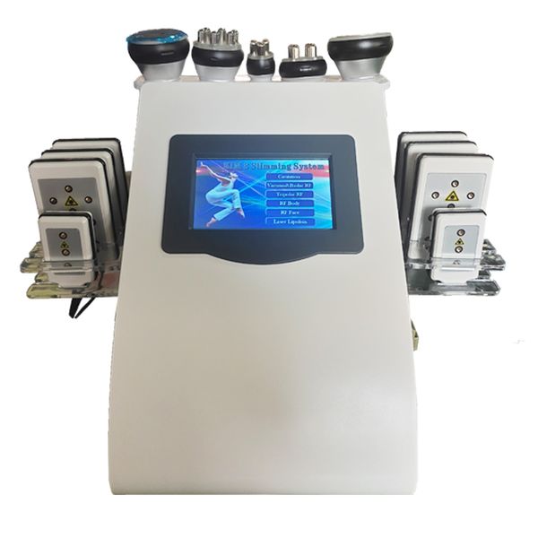 6 en 1 40K cavitación ultrasónica vacío radiofrecuencia láser 8 almohadillas Lipo láser máquina de adelgazamiento para moldeador de cuerpo