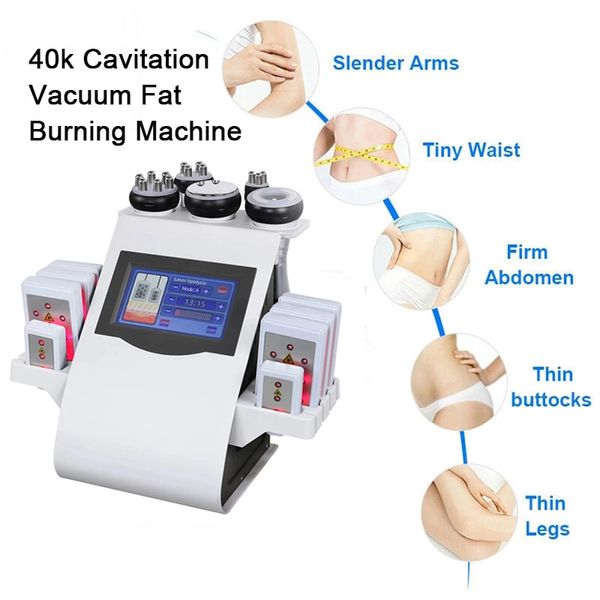 Corps portatif ultrasonique de fréquence radio de vide d'équipement de RF de cavitation de laser de Lipo RF 40KHz amincissant la peau serrant la machine de beauté brûlante de levage de visage