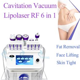 6 in 1 Cavitatie Machine RF Huidverstrakking Cellulitis Vermindering Lichaam Afslanken Machine Lipo Laser Buikvet Verwijderen