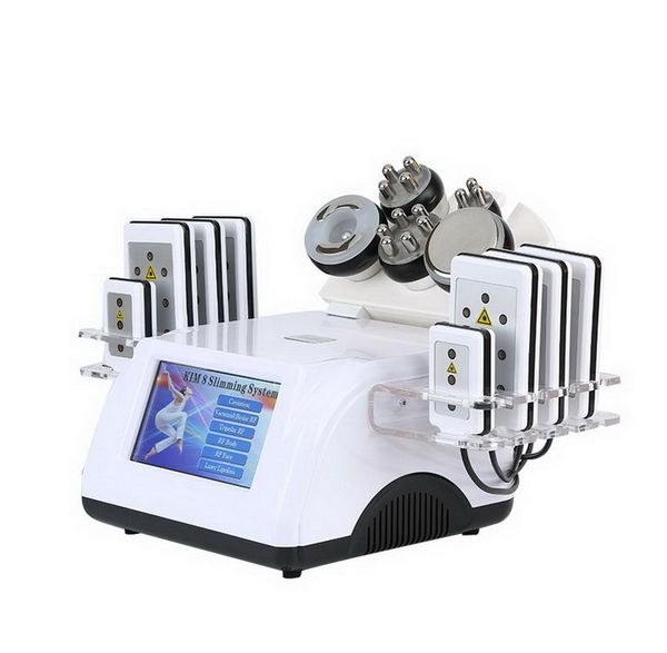 6 EN 1 Cavitation Radio Fréquence Corps Façonnage Perte De Poids 40K Ultrasonique Vide Bipolaire RF Liposuccion Lipo Laser Lipolaser Minceur Machine Salon Usage Domestique