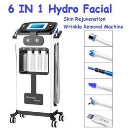 6 In 1 Derma Pen Machine Verwijder sproeten Verminder de leeftijdsvlekken Hydra Dermabrasion Bio -handgrepen Draai de huid Verwijder Blackheads -apparatuur