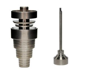 6 in 1 Domeless GR2 Titanium Nagel 1014mm18mm Mannelijke Vrouwelijke dab nail Ti Nagels met Titanium Carb Cap Voor glas bong4794315