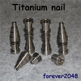 Herramientas manuales 6 en 1 Domeless Titanium Nail Ti GR2 Nails joint 10mm 14mm 18mm Glass bong tubería de agua tubos de vidrio Universal y conveniente