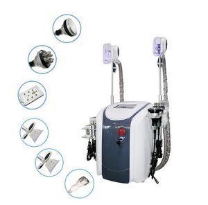 6 EN 1 Double Cryolipolyse Cryolipolyse Cryothérapie Lipo Laser Cavitation RF Machine de mise en forme du corps et du menton Criolipolisis pour la réduction des graisses