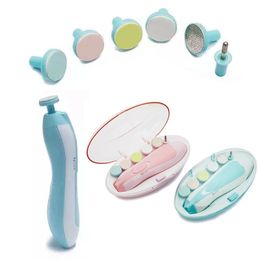 6 en 1 baby trimmer de uñas eléctricas para niños tijeras para niños con cuidado de las uñas del bebé Manicura bluepink 240514
