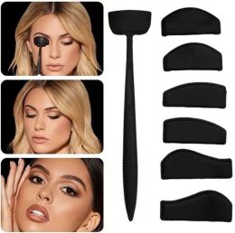 6 en 1 kit pochoirs à fard à paupières Silicone Make Up Clease Kit Eyeliner Template Makeup Eye applicateur Applicateur Tampon de beauté