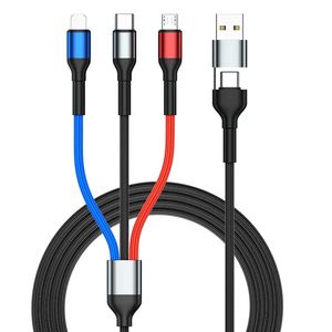 Cargador inalámbrico rápido 6 en 1 para todos los dispositivos USB tipo C a tipo C Cable de carga de micro iluminación para Huiwei Xiaomi Iphone todos los teléfonos móviles