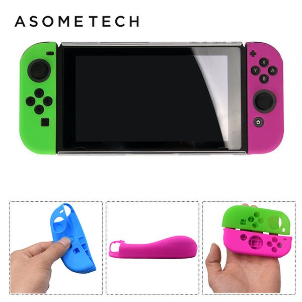 6 en 1 pour contrôleur de commutateur nintention manette de jeu coque en silicone pour Nintendo Switch NS NX PS4 Joycon bouton capuchon bâton de pouce