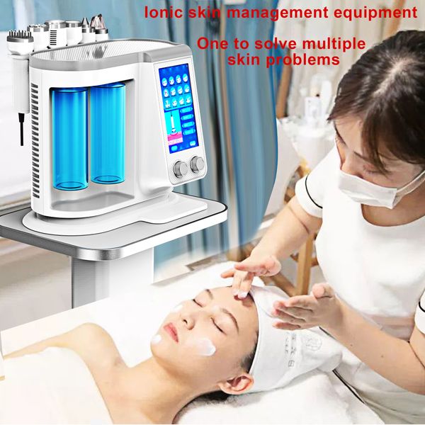 6 en 1 Hydra Dermabrasion Aqua Peel Clean Skin Care BIO Light RF Nettoyant pour le visage sous vide Hydra Oxygen Jet Peel Machine Eau RF ultrasons Instrument de beauté faciale