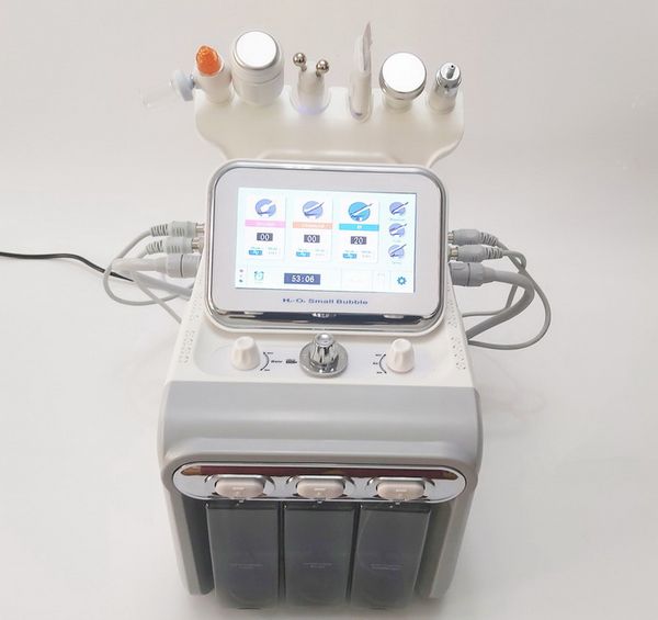 Épurateur de peau hydrodermabrasion 6 en 1, marteau de refroidissement ultrasonique RF, pulvérisation d'oxygène, machine faciale spa