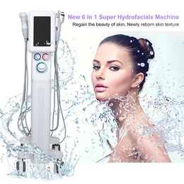 6 en 1 Hydrofacials Équipement de beauté multifonctionnel Hydro Oxygen hydrodermabrasion Hydro Facial Machine Microdermabrasion Dispositif de dermabrasion