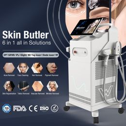 6 en 1 Épilation au laser Opt IPL ND YAG Laser Machine Tatouage Pigment Retrait RF Skin Louting Beauty Equipment