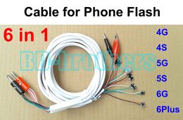 6 in 1 Reparatie Professionele DC Power Line Supply Flash Phone Root Het systeem 100cm Huidige test Knipperkabel voor 4G 4S 5G 5S 6G 6PLUS 20PCS