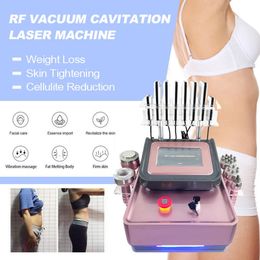 6 en 1 cavitation sous vide rf 40k 80k cavitation par ultrasons avec des tampons laser machine à brûler les graisses or rose