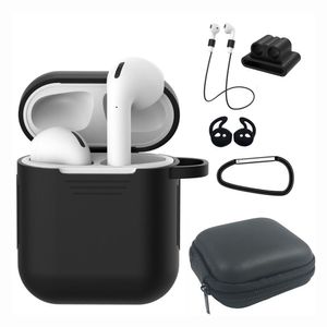 Accesorios para auriculares 6 en 1 Caja de almacenamiento Bolsa para auriculares Auriculares Protector para auriculares Funda para auriculares para Apple AirPods Funda Anti pérdida Correa ENVÍO GRATIS