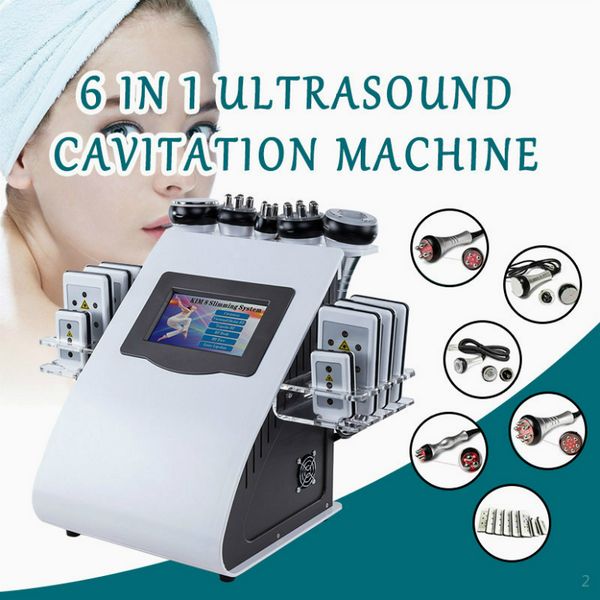 Équipement RF 6 EN 1 Machine de cavitation à ultrasons 40K Lipolaser à cavitation à ultrasons Vide amincissant la perte de poids Cavi Lipo Contouring222