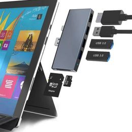 6 In 1 USB3.0 Docking Station past Surface Pro/4/5/6 Hub Docking Station HDMI4K HD Converter aan