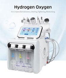 6 in 1 Vacuüm Gezichtsreiniging Hydro Water Zuurstof Jet Peel Machine Ance Pore Cleaner Gezichtsmassage Kleine bubbel Huidverzorgingsapparaat RF