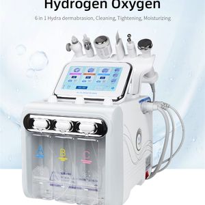 6 en 1 aspiradora de limpieza facial Hydro Water Oxygen Jet Peel Machine Ance Limpiador de poros Masaje facial Pequeña burbuja Dispositivo de cuidado de la piel RF 220624