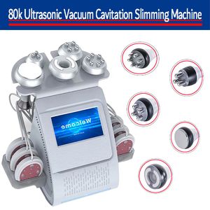 6 In 1 vacuüm RF Body Slankmachine Cavitatie RF Cellulitis Removal Machine 80k Ultrasone liposuctie Cavitatieapparatuur