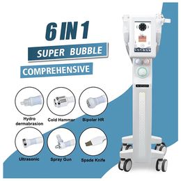 6 en 1 microdermoabrasión de hidrógeno aqua peel hydra máquina facial RF arrugas eliminación de espinillas limpieza profunda estiramiento facial reafirmante Mejorar el dispositivo ocular