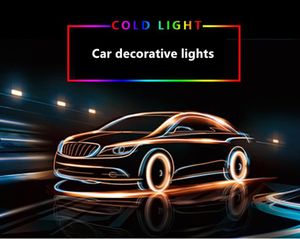 Lumière d'ambiance 6 en 1 8M RGB, lampes à fibre optique de voiture, télécommande, lumière intérieure de voiture, lumière ambiante pour Mercedes, Audi, BMW277F