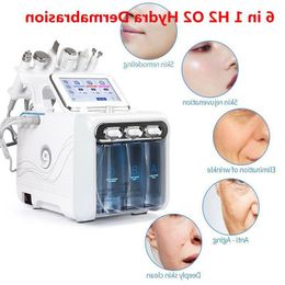 6 en 1 H2 O2 Hydra Dermabrasion Aqua Peel RF Bio-lifting Spa Hydro Eau Microdermabrasion Machine Faciale Marteau Froid Oxygène Spray Hcrwu