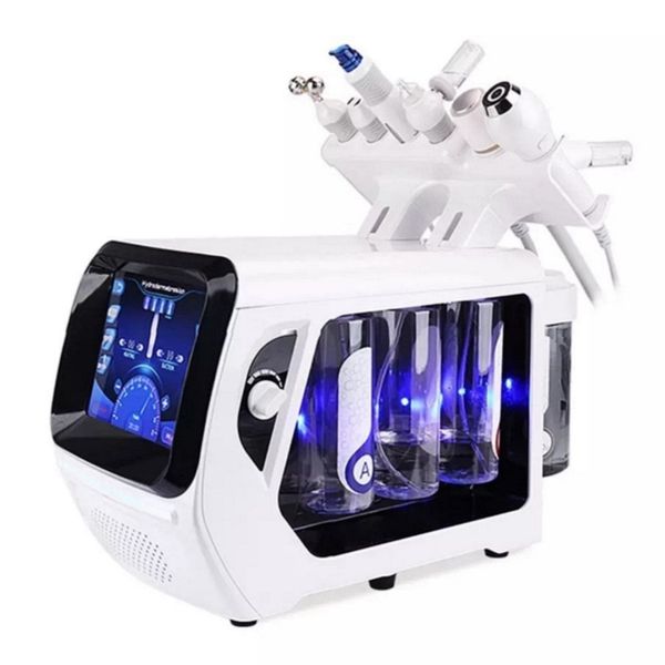 6 in1 Petite machine à bulles chaudes Nettoyage en profondeur Diamond H2o2 Glow Facial Machine