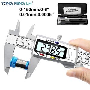 6 inch 0-150mm roestvrijstalen elektronische digitale Vernier remklauw Meetnauwkeurigheid Micrometer 210922