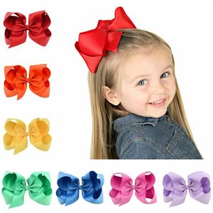 6 Inch Baby Meisje Kinderen haar boog boutique Grosgrain lint clip hairbow Grote Strik Pinwheel Haarspelden Haaraccessoires Party decoratie