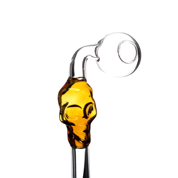 El tubo de cristal curvado del quemador de aceite del cráneo de 6 pulgadas - accesorio de la cachimba, plataforma que fuma del lenguado para el agua Bong