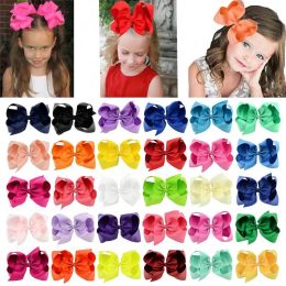 6 pouces Mignon Accessoires À La Main Bébé Filles Bowknot Clips Enfants Boutique Solide Ruban Arcs Épingle À Cheveux BarrettesZZ