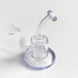 Bongs de vidrio de 6 pulgadas Cachimbas en línea Perc Tubería de agua de 5 mm de espesor 14 mm Junta hembra Aceite Dab Mini Rigs 4 mm Cuarzo Banger Bong con tazón