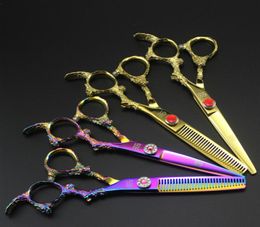 Tijeras para cortar cabello de 6 pulgadas, tijeras para adelgazar, mango de dragón profesional de alta calidad, herramientas de peluquería, kit de corte de pelo para salón 4071303