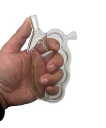 6 Inch Knuckles Hookahs Glas Bong Hand Pipe DAB RIG PLUNT BUBLER RECYCLER WATER PIJT VOOR ROLLING PAPIER TREK DROOG HERB SIGARETTE HOUDERFILTER TIPS
