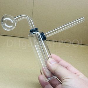 6 pouces Mini brûleur à mazout en verre Bong narguilé conduites d'eau avec épais Pyrex clair Heady recycleur Dab plate-forme main Bongs pour fumer