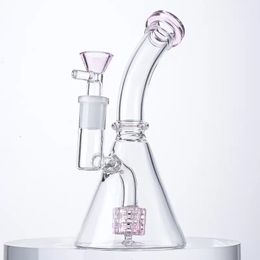 6 pouces mini narguilé conduites d'eau dab rig plates-formes pétrolières avec bol verre bécher bong 14mm joint pommeau de douche perc capiteux rose petits bangs