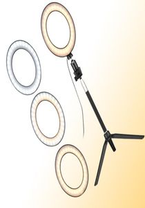 Mini anneau lumineux LED de 6 pouces, lampe de photographie, variable, 3 Modes d'éclairage, Mini trépied de bureau, rotule pour Selfie, 2594561
