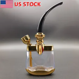 6 pouces mini-narguilé portable Smoking Pipe Shisha Water Bong Pipe Set Gold