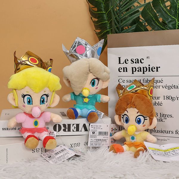 6 pulgadas Q Baby Princess Muñecos de peluche Pezón divertido Bebé Rosalina Peach Daisy Niños Peluches Peluches para niñas Juguete de peluche MARI Chupete Muñeca Regalo de promoción