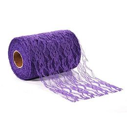 6 inch x 25 yards vintage kant roll bloemen kant lint voor tutu rok stof tafel runner stoel sjerp diy bruiloft bruids douche decorat